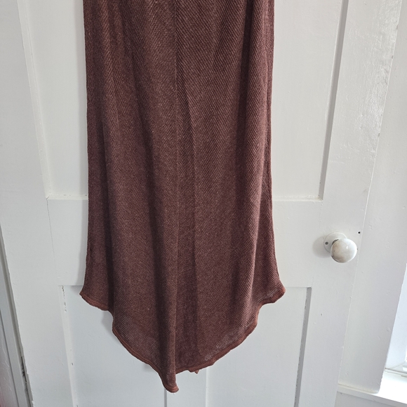 Free People Beach Stretch Knit V-Neck Midi Dress Swim Coverup Rust Color Size XS - Picture 6 of 11